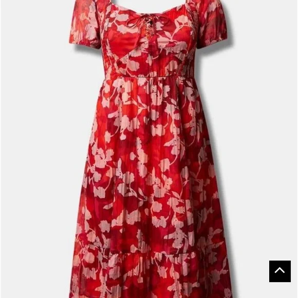 MIDI cotton lace up dress - Picture 2 of 4